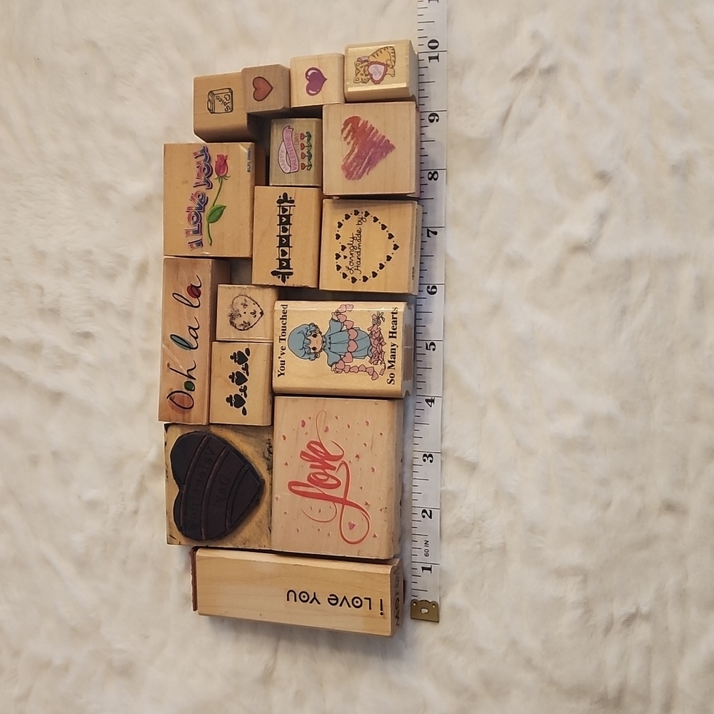 Bundle of 16 Valentine's Day Themed Stamps